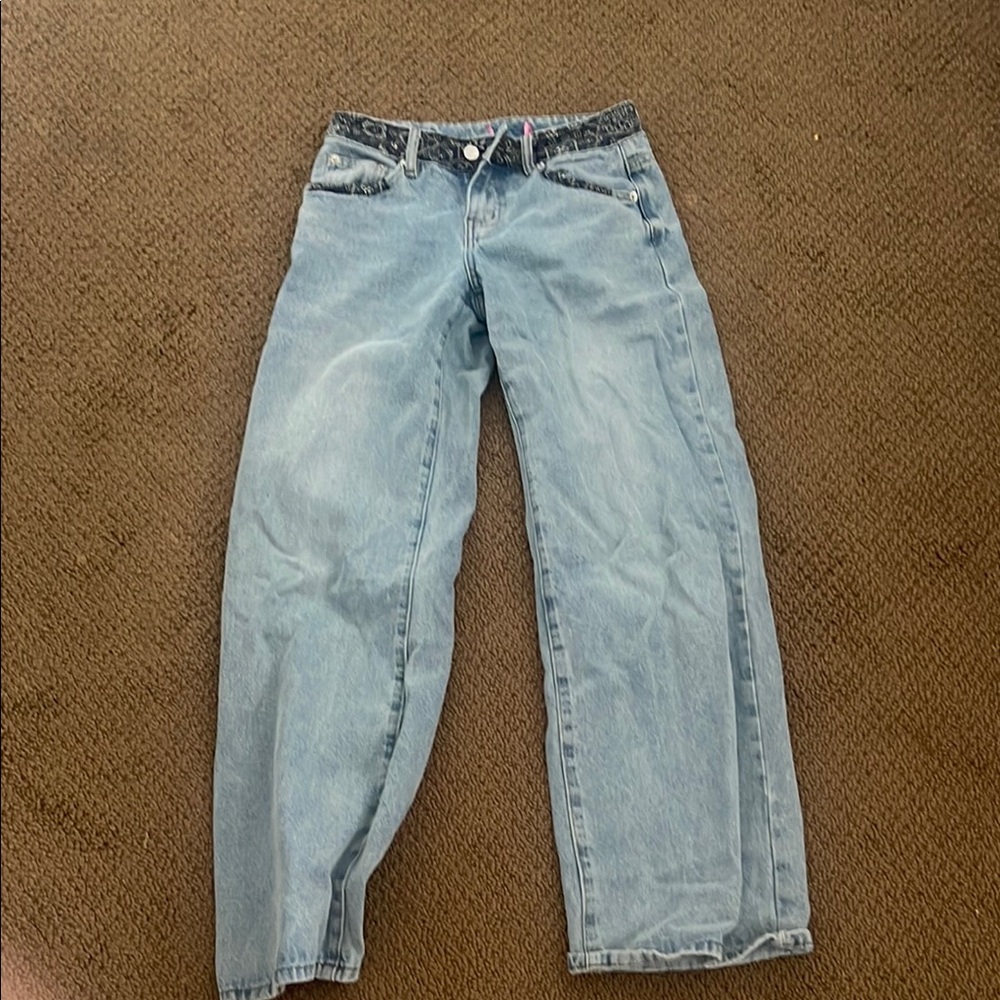 EDIKTED floral print low rise jeans